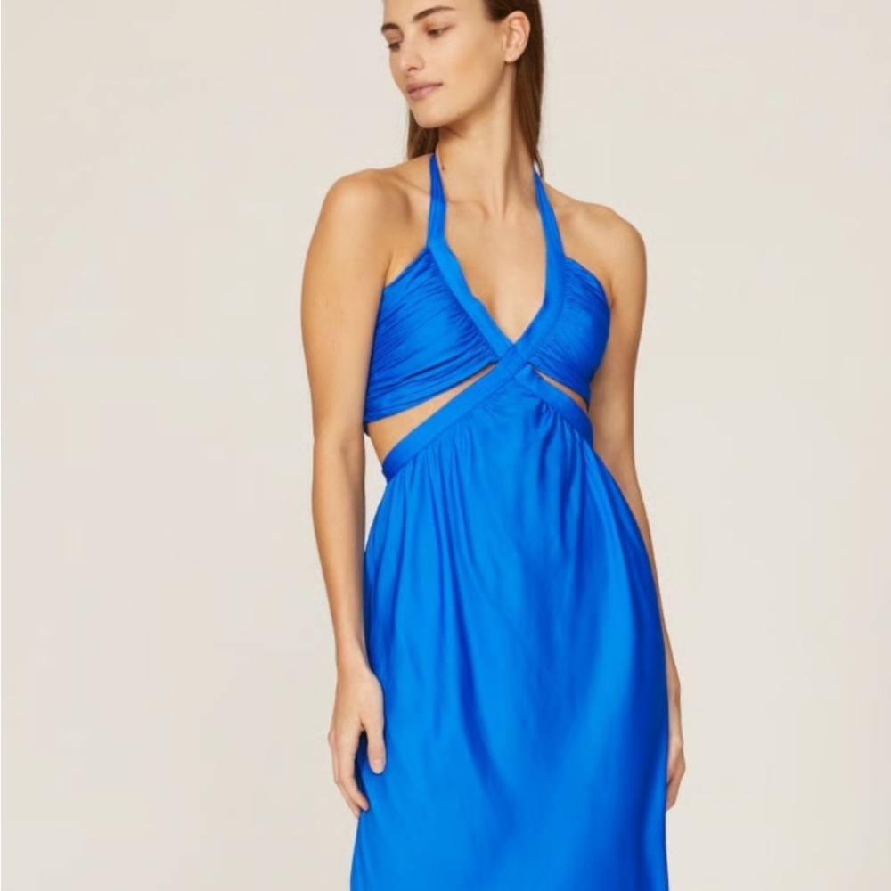 Line & Dot Cobalt Blue Maxi Dress